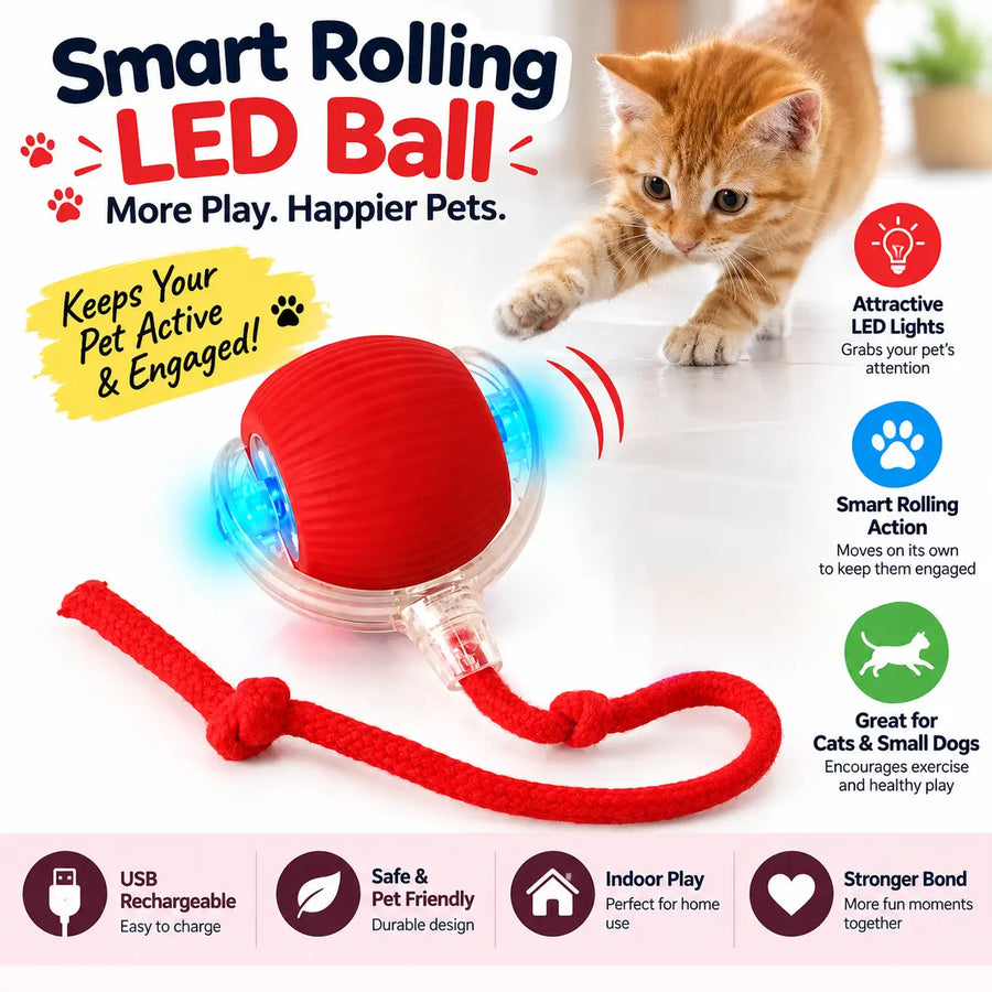SmartRollingLEDBallforPets