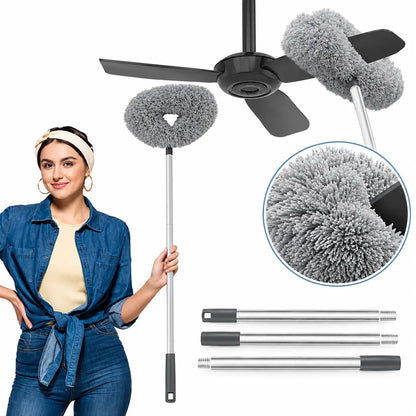 Fan Cleaner Brush with Long Rod (Grey)