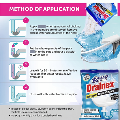 Instant Drain Cleaner Powder (50g x 12 Packs)