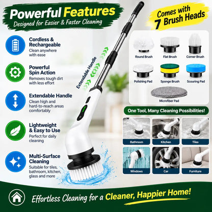 Royal Electric Spin Scrubber With 7 Brush Heads