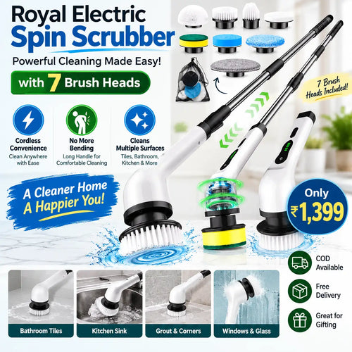 Royal Electric Spin Scrubber With 7 Brush Heads
