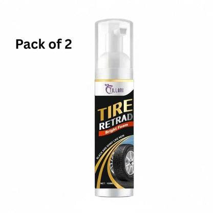 Tire retread spray bottle with visible branding on a white background